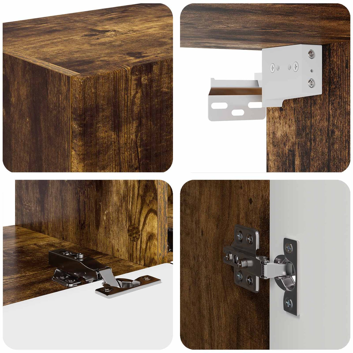 Set mobile TV 3 pz Rovere fumé Legno ingegnerizzato