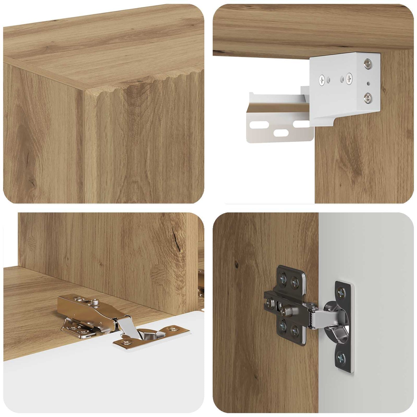 Set mobile TV 3 pcs Rovere artigianale Legno ingegnerizzato | homemem39