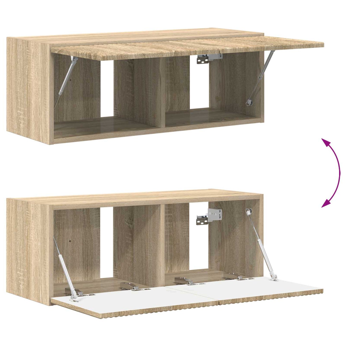 Set mobile TV 3 pcs Rovere Sonoma Legno multistrato | homemem39