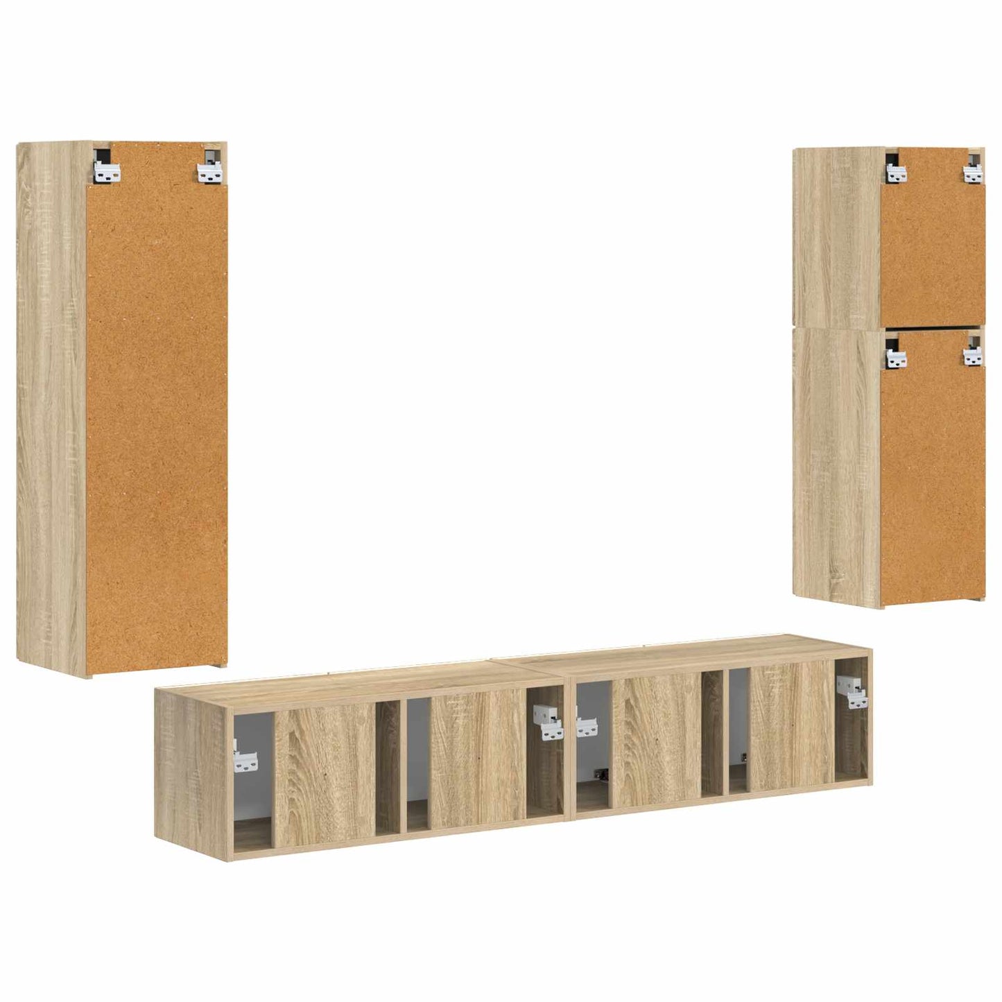 Set mobile TV 4 pcs Rovere Sonoma Legno multistrato | homemem39