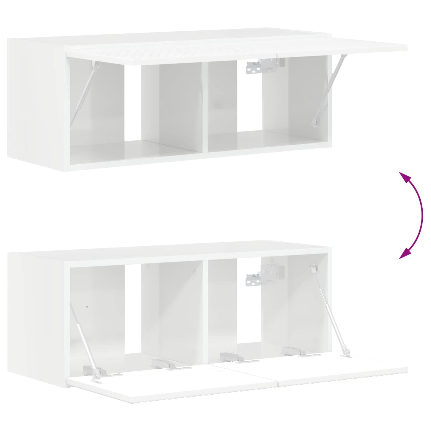 Set mobile TV 6 pcs Bianco Lucido Legno multistrato