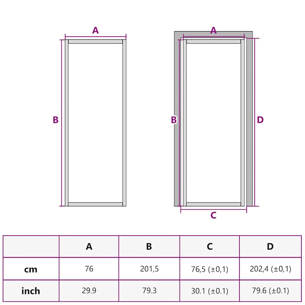 Porta per la casa 76 x 201,5 x 3,5 cm | homemem39