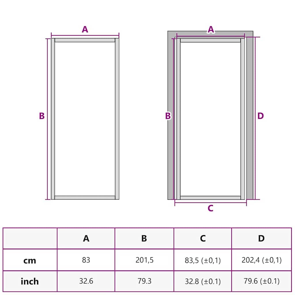 Porta per la casa 83 x 201,5 x 3,5 cm | homemem39
