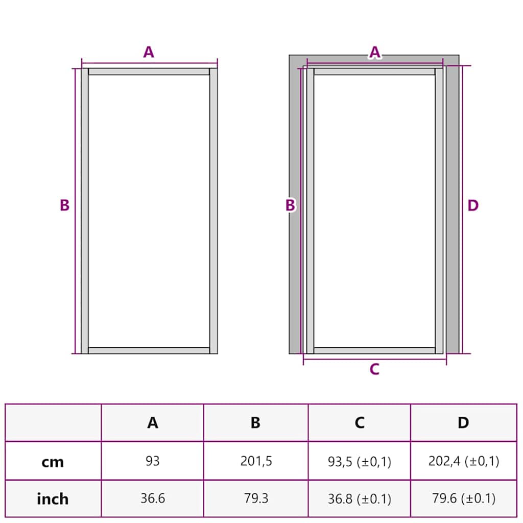 Porta per la casa 93 x 201,5 x 3,5 cm | homemem39