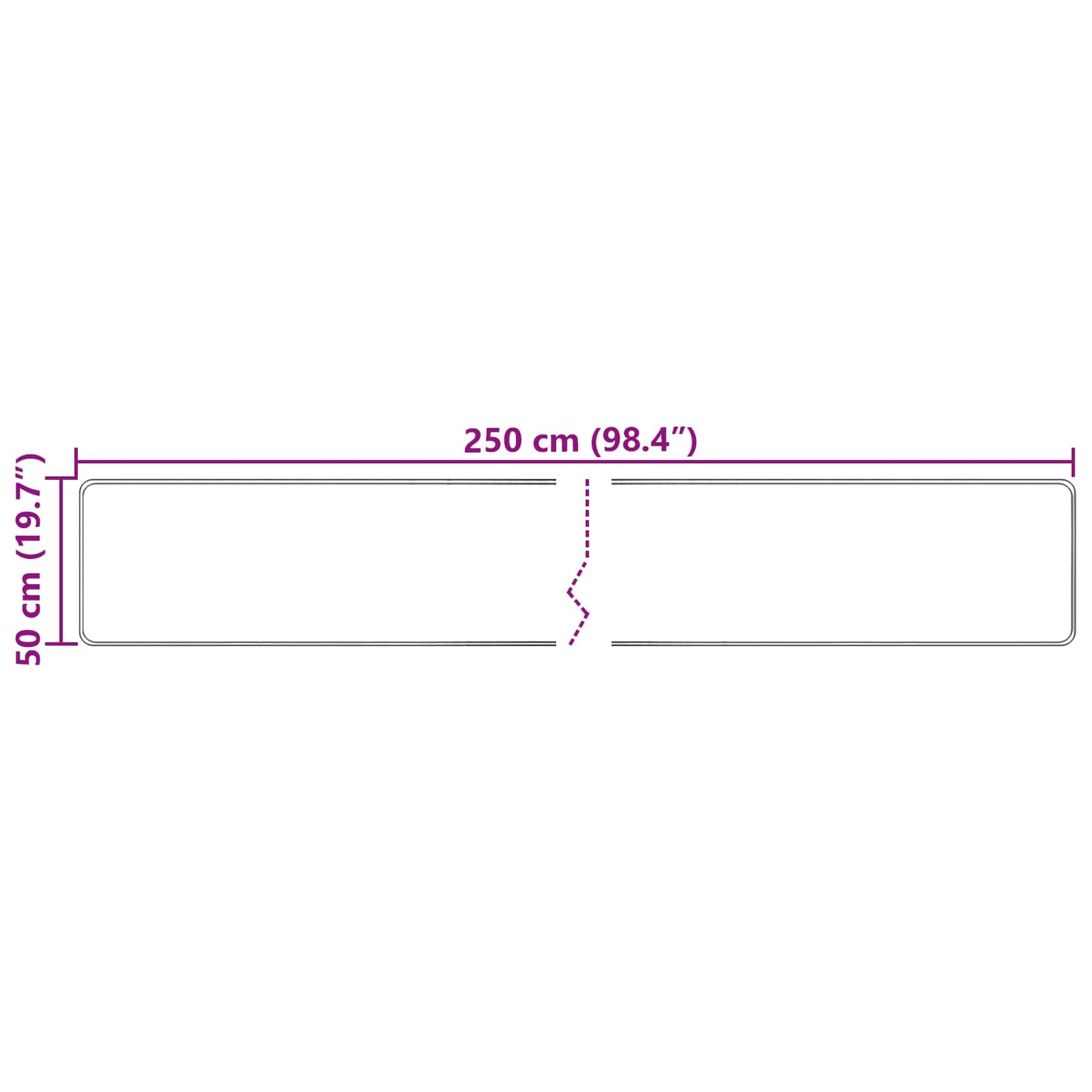 Runner Tappeto MARSA Multicolore 50 x 250 cm Poliestere e PVC