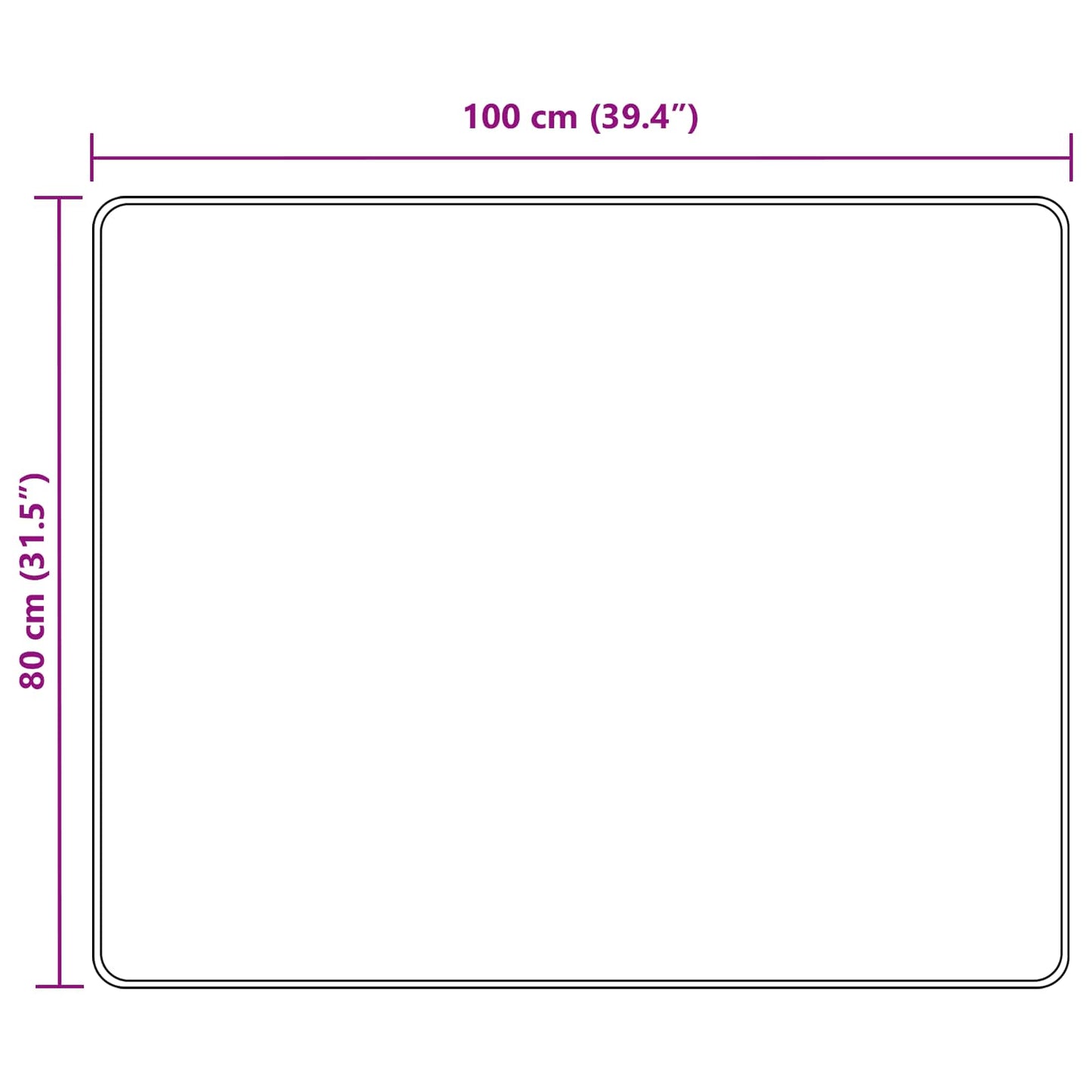 Runner Tappeto MARSA Nero 80 x 100 cm Poliestere e PVC