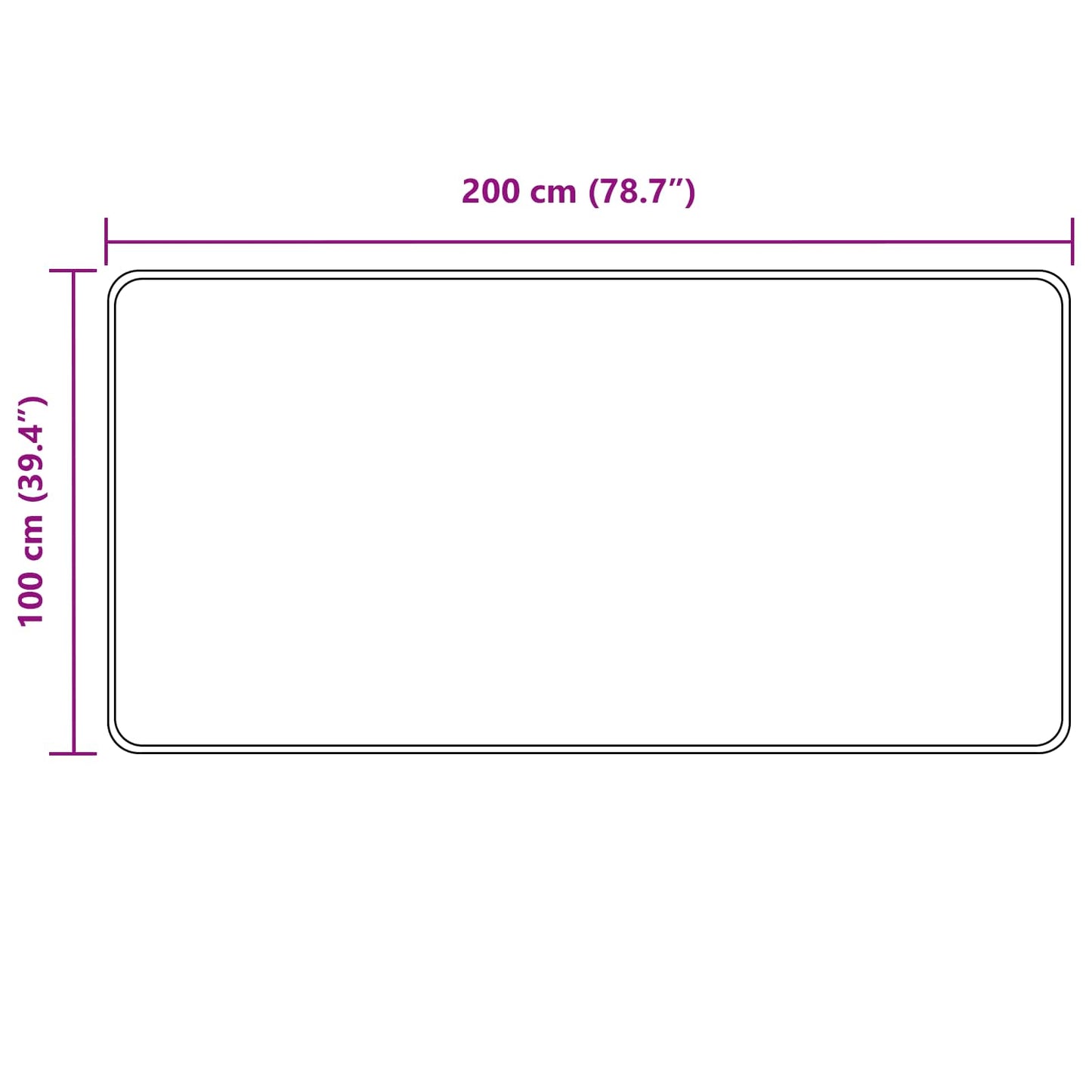 Runner Tappeto MARSA Nero 100 x 200 cm Poliestere e PVC
