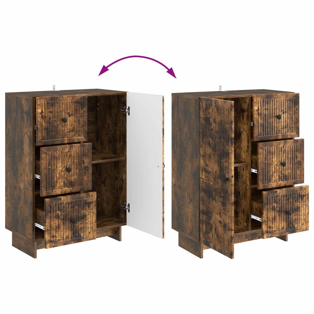 Credenza Rovere Fumo 66 x 34,5 x 90 cm Legno ingegnerizzato - homemem39