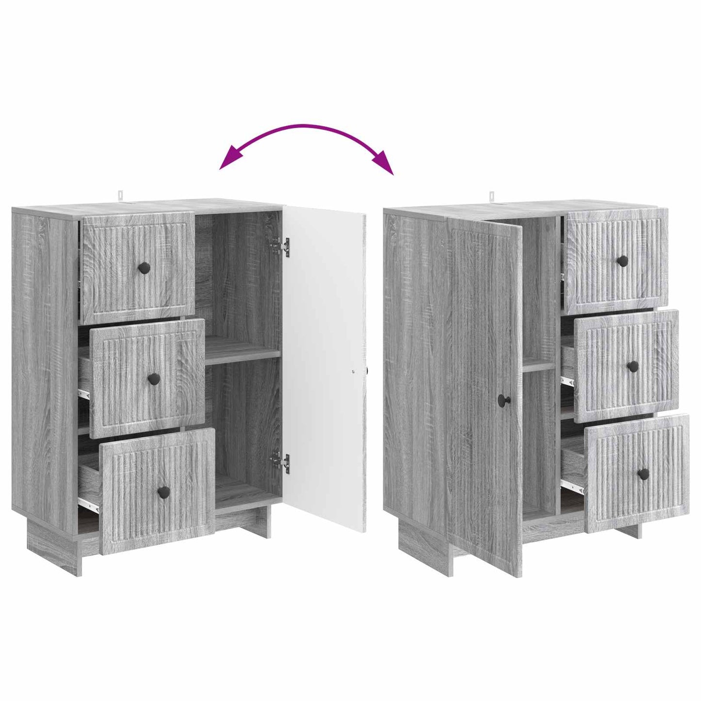 Credenza Grigio Sonoma 66 x 34,5 x 90 cm Legno ingegnerizzato