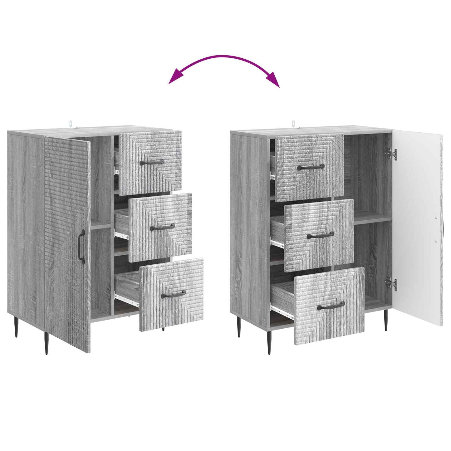 Credenza Grigio Sonoma 66 x 34,5 x 89,5 cm Legno ingegnerizzato