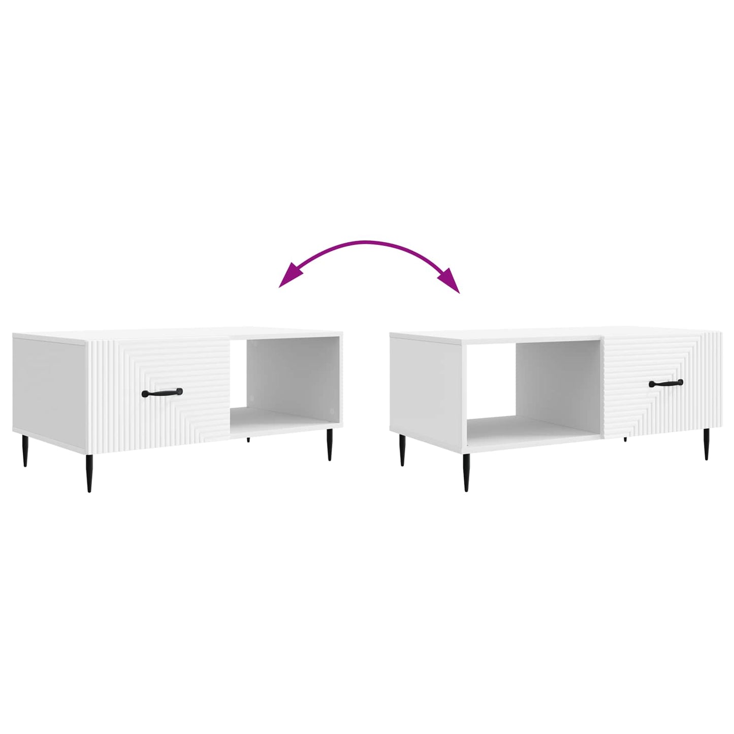 Tavolino da salotto Bianco 90 x 50 x 40 cm Legno ingegnerizzato | homemem39