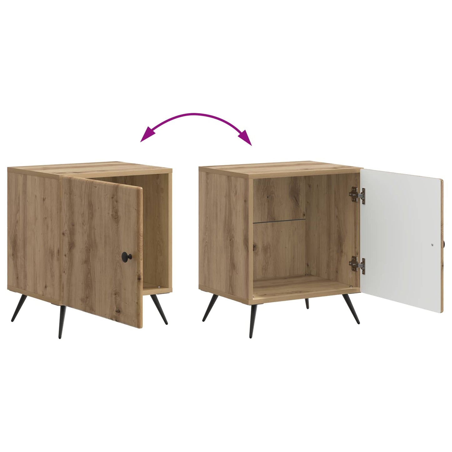 Armadio da Notte Rovere Artigianale 43 x 34,5 x 50 cm | homemem39