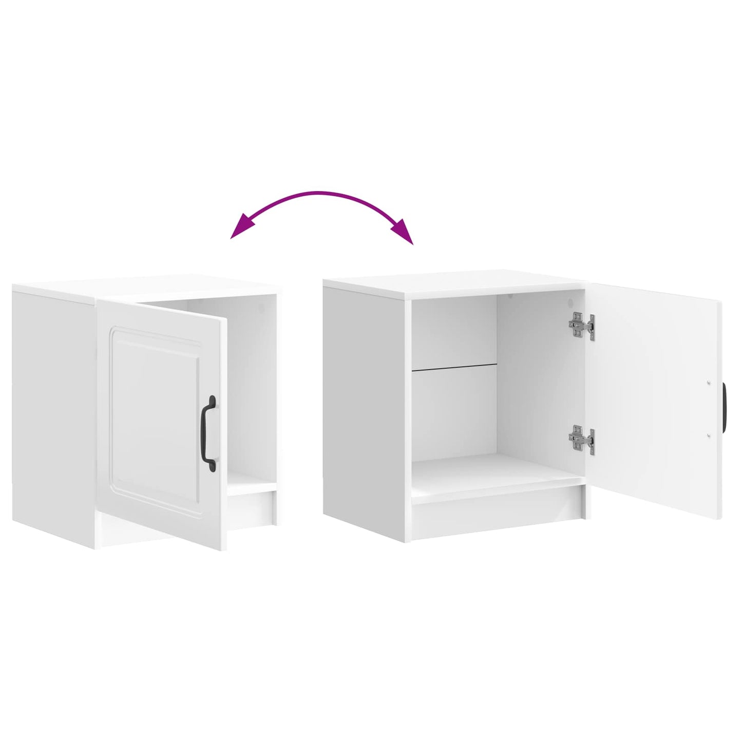 Armadio da Notte Bianco Lucido 43 x 34,5 x 47 cm | homemem39