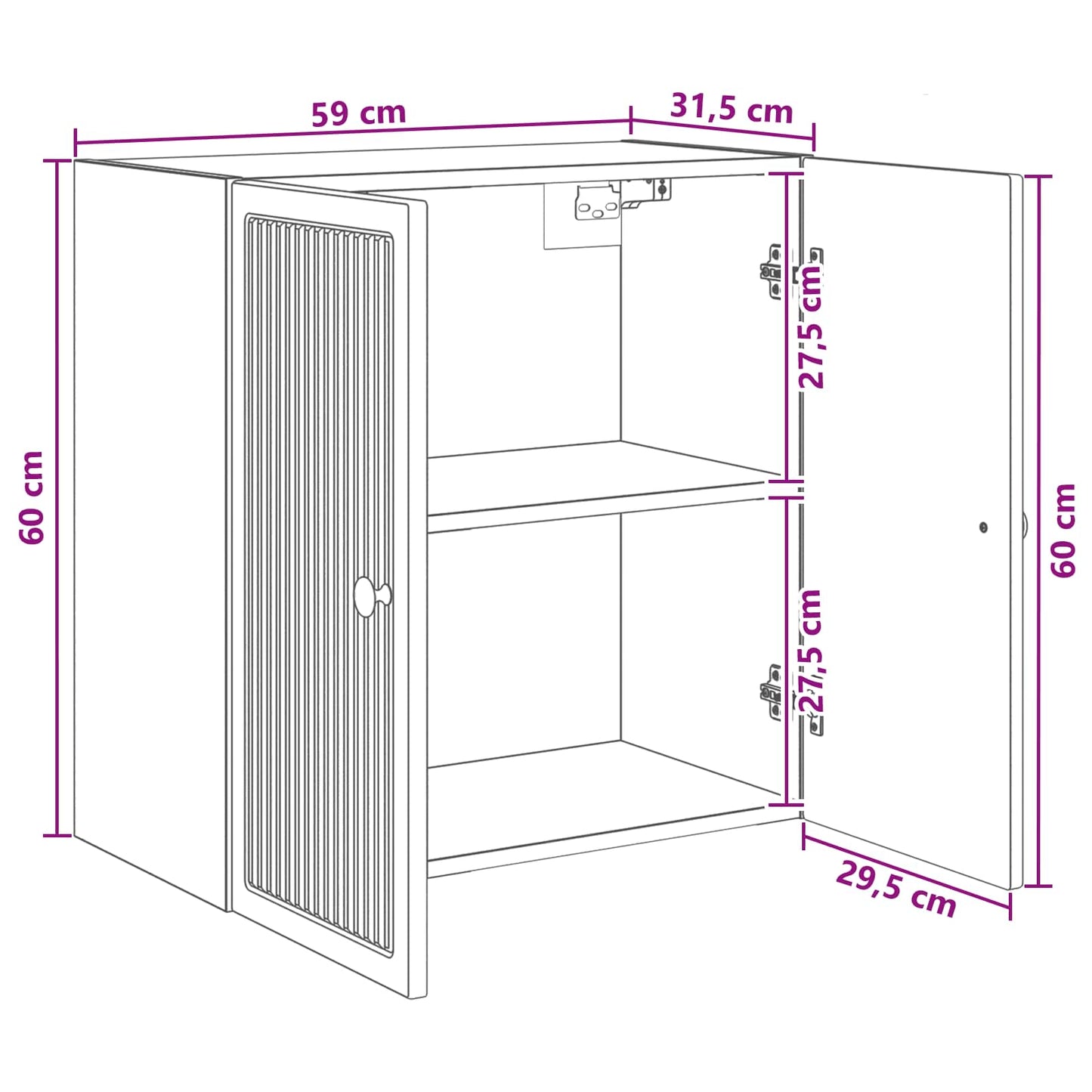 Mobiletto a muro 59 x 31 x 60 cm Legno ingegnerizzato | homemem39