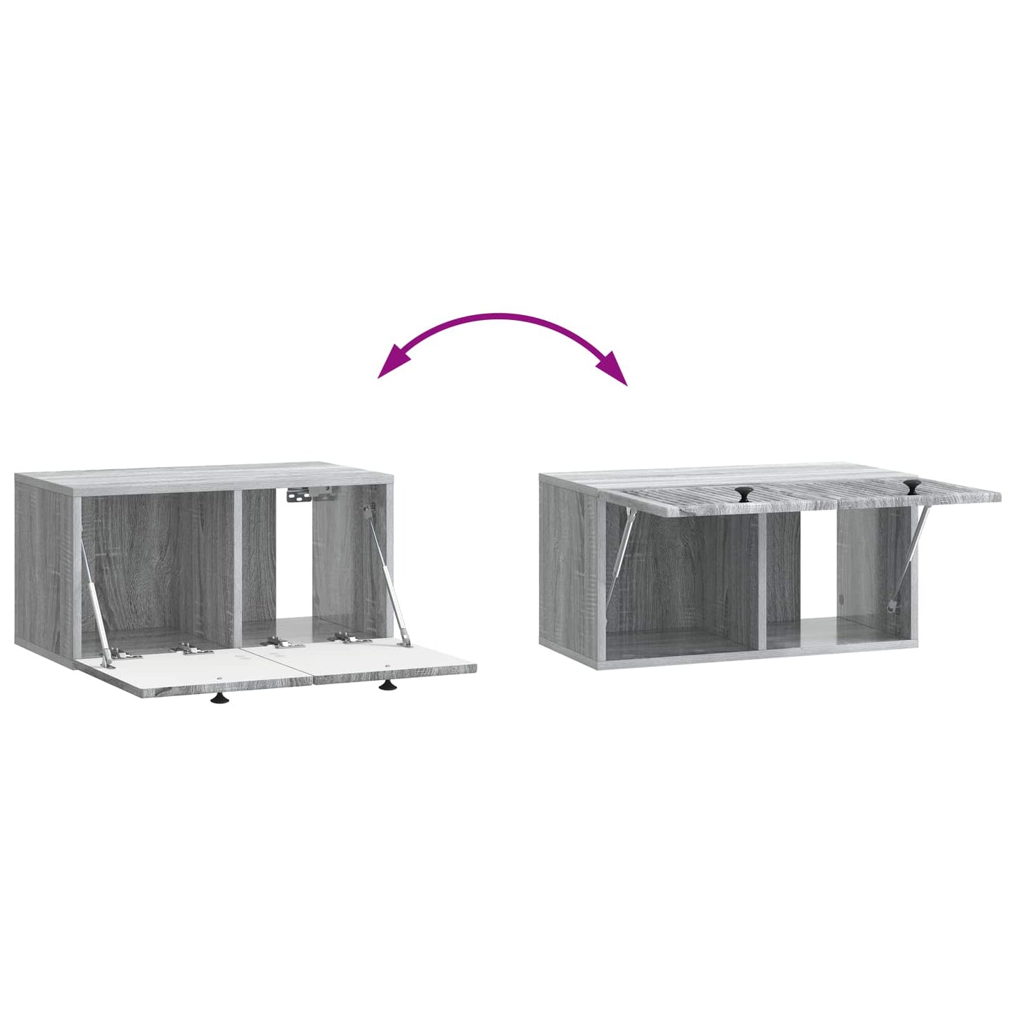 Mobile Porta TV da Muro Grigio Sonoma 59,5 x 31 x 30 cm