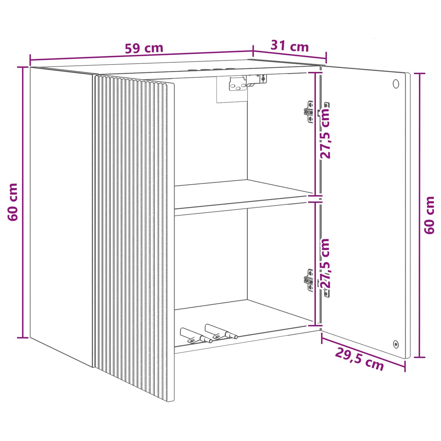 Mobiletto a muro 59 x 31 x 60 cm Legno ingegnerizzato | homemem39