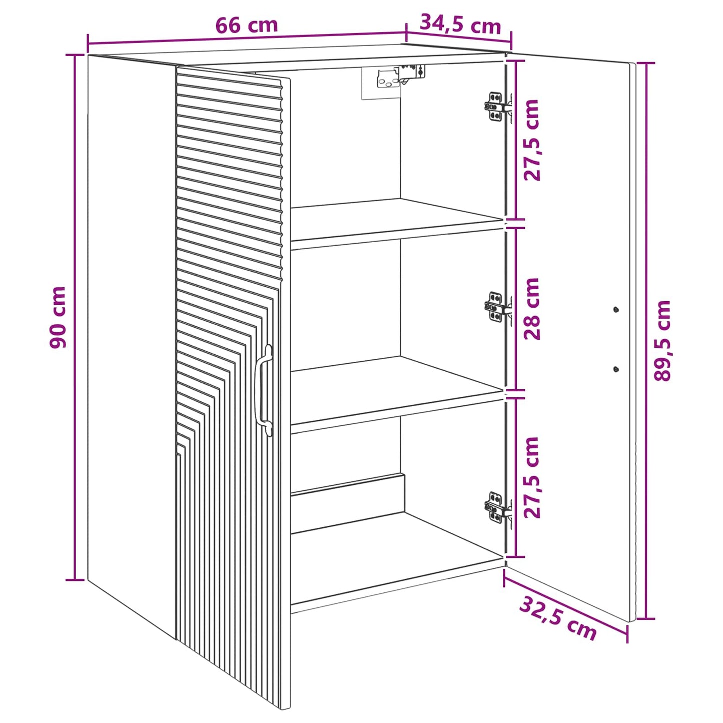 Mobiletto a muro 66 x 34,5 x 90 cm Legno ingegnerizzato | homemem39