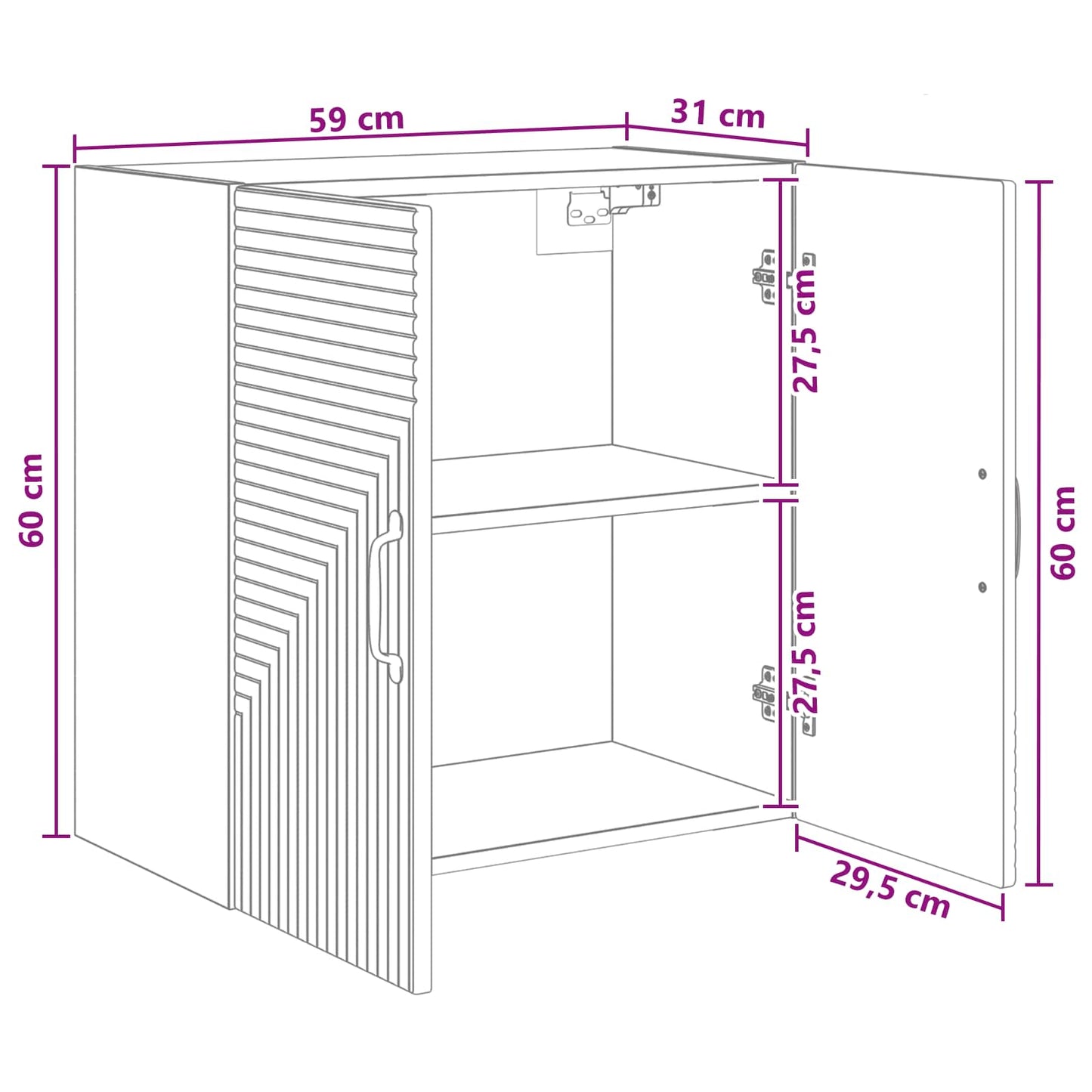 Mobiletto a muro 59 x 31 x 60 cm Legno ingegnerizzato | homemem39