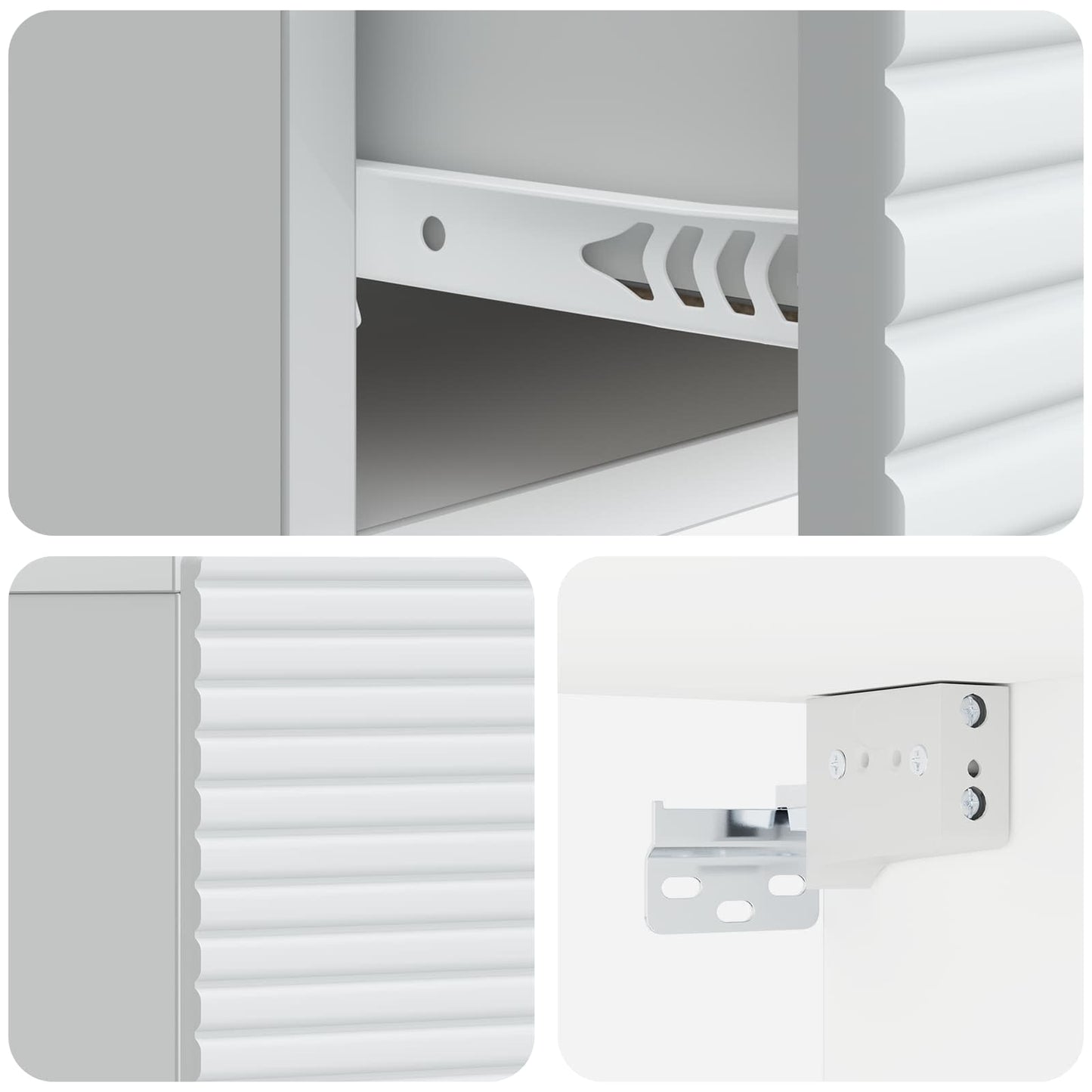Mobiletto da notte a muro 2 pcs Bianco 49 x 34,5 x 20 cm | homemem39