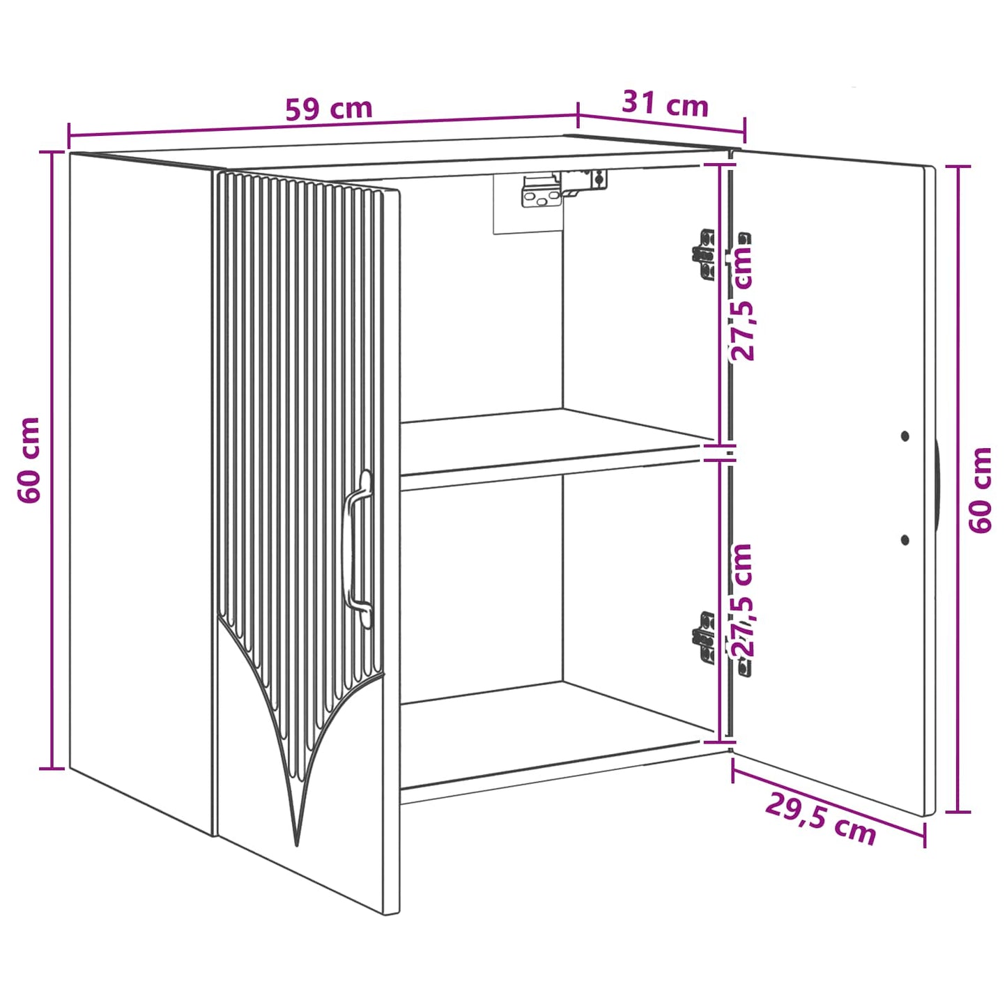 Mobiletto a muro 59 x 31 x 60 cm Legno ingegnerizzato | homemem39
