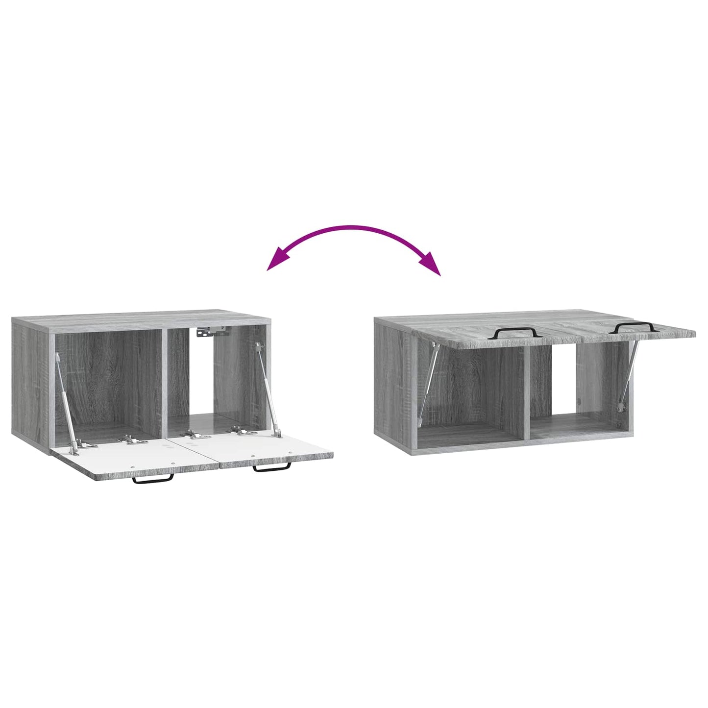 Mobile Porta TV da Muro Grigio Sonoma 59,5 x 31 x 30 cm