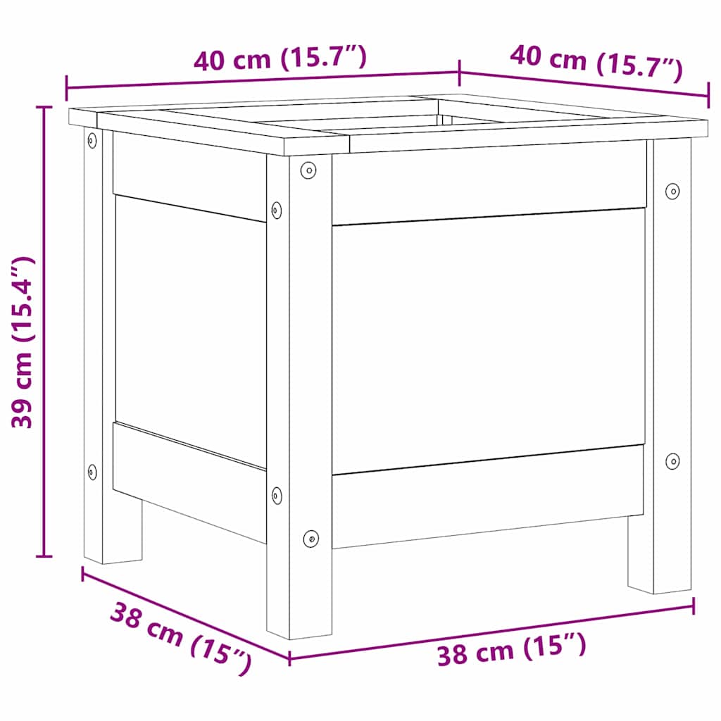 Vaso da giardino Marrone cerato 40 x 40 x 39 cm Pino massello | homemem39