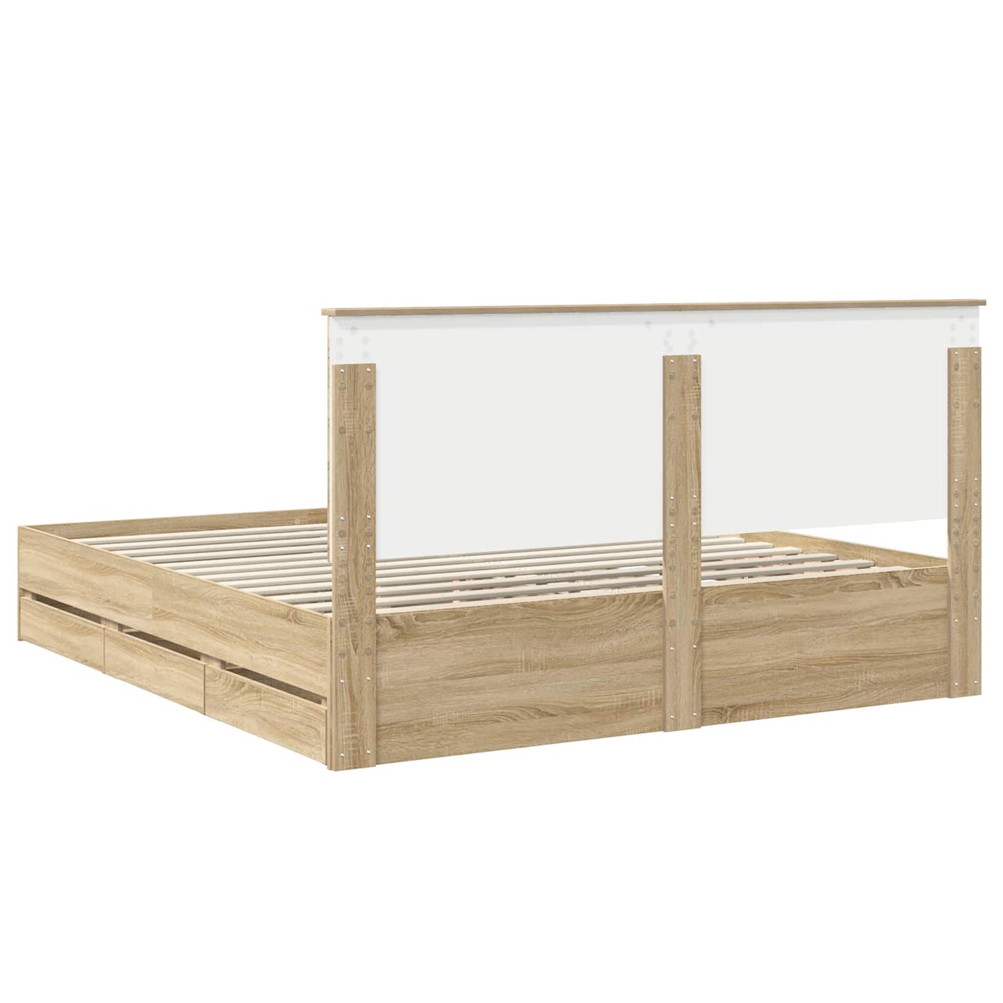 Struttura del letto con cassetto Rovere Sonoma 200 x 200 cm