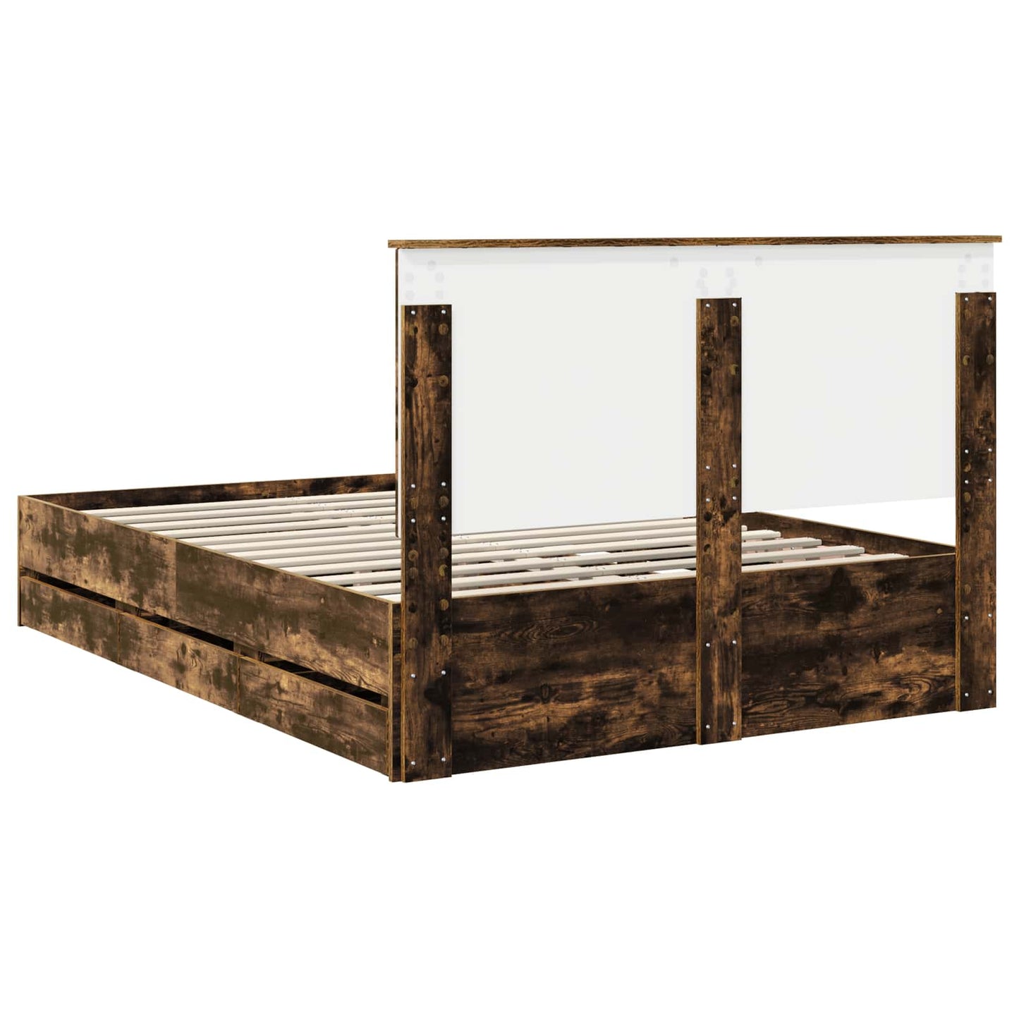 Struttura del letto con cassetto Rovere fumé 140 x 190 cm | homemem39