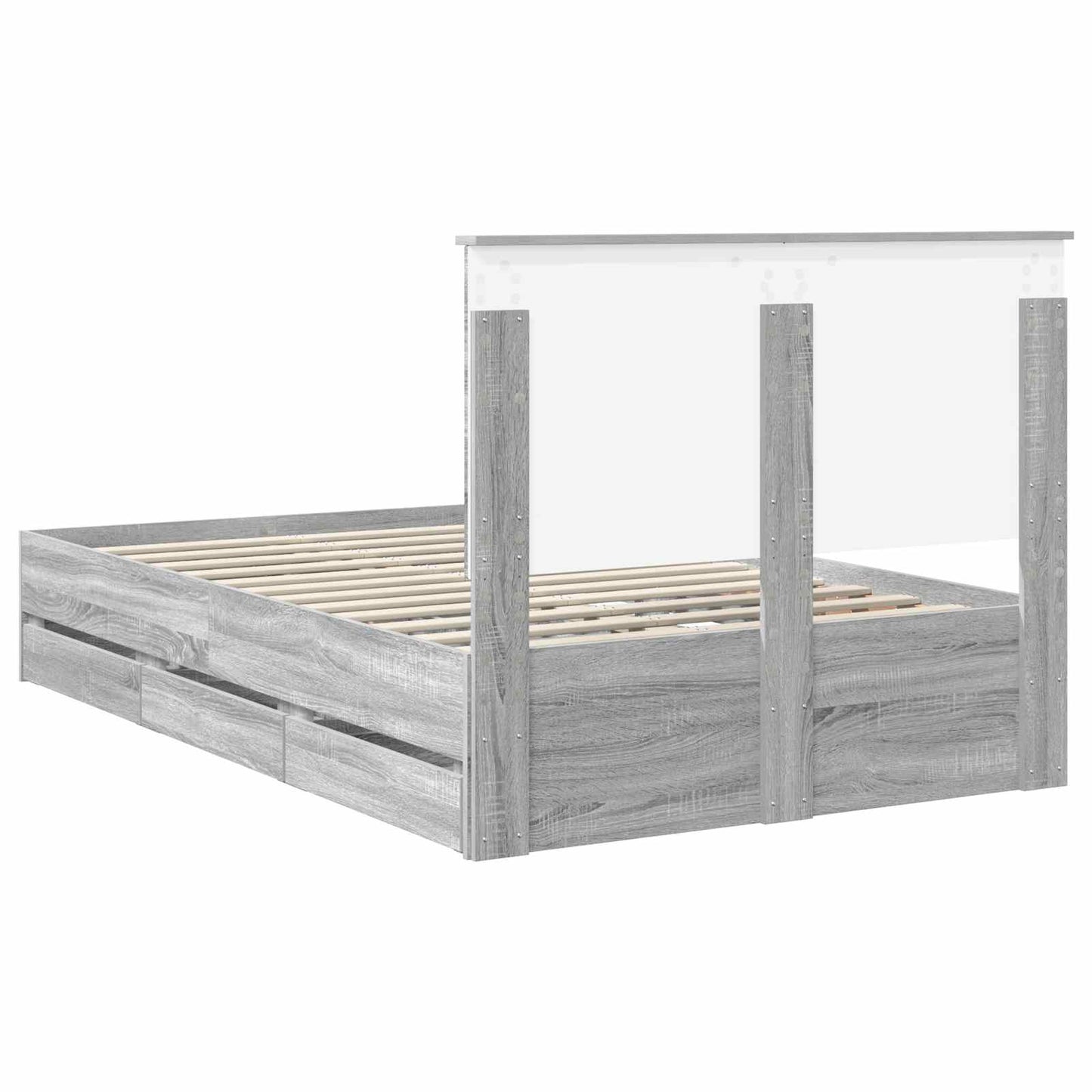 Struttura del letto con cassetto Grigio Sonoma 120 x 190 cm | homemem39