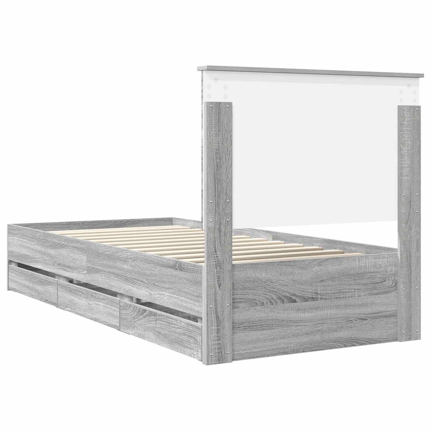 Struttura del letto con cassetto Grigio Sonoma 100 x 200 cm | homemem39