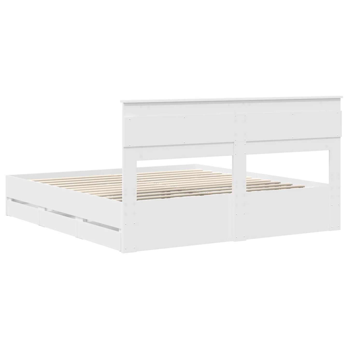 Struttura del letto Bianco 200 x 200 cm Legno Ingegnerizzato