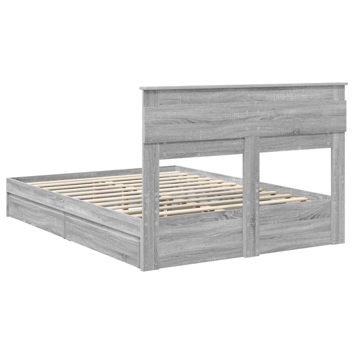 Letto con Contenitore con testiera Grigio Sonoma 150 x 200 cm | homemem39