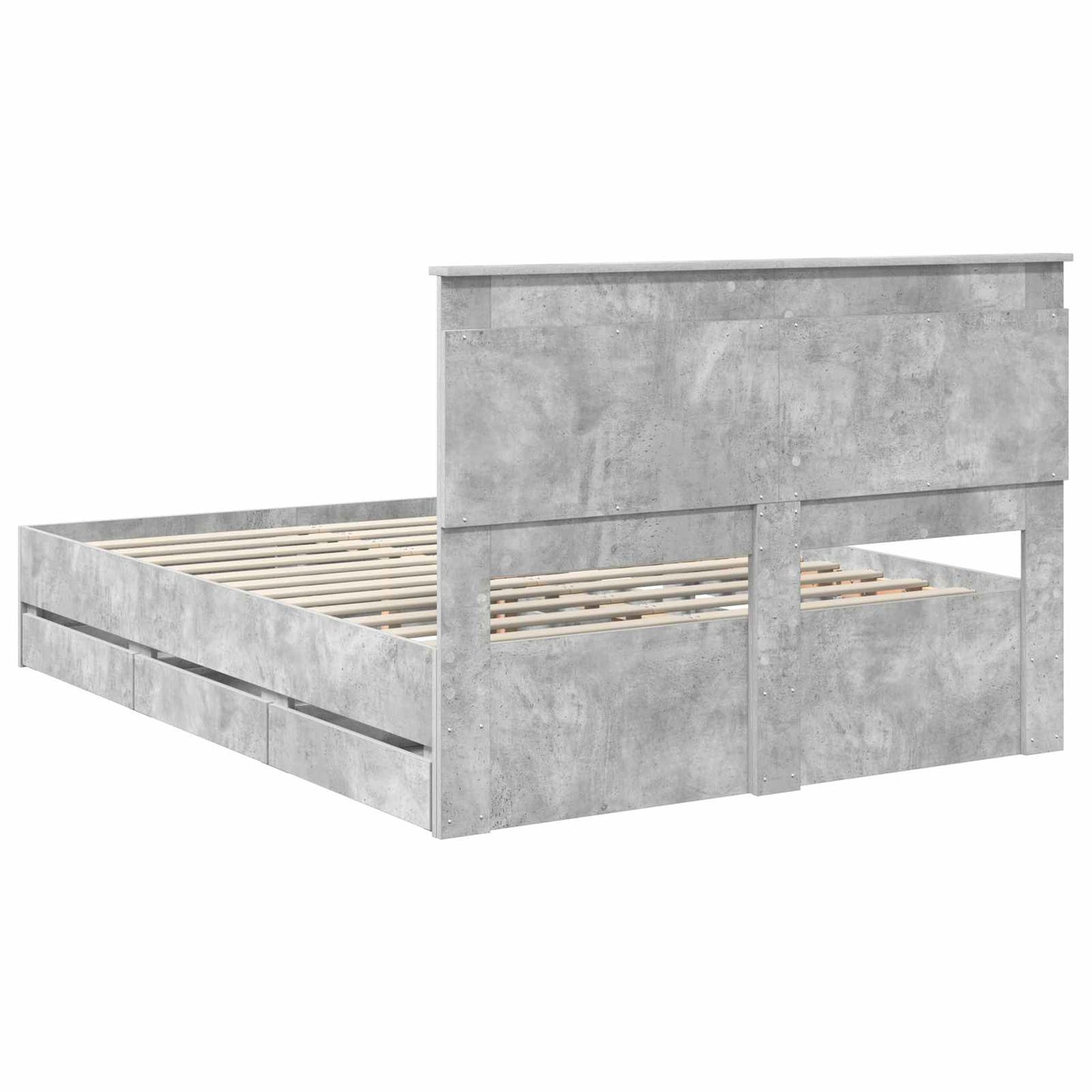 Struttura del letto con cassetto Grigio cemento 160 x 200 cm - homemem39