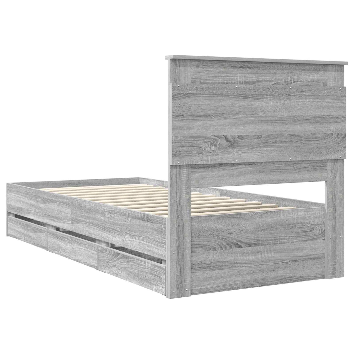 Struttura del letto con cassetto Grigio Sonoma 100 x 200 cm | homemem39