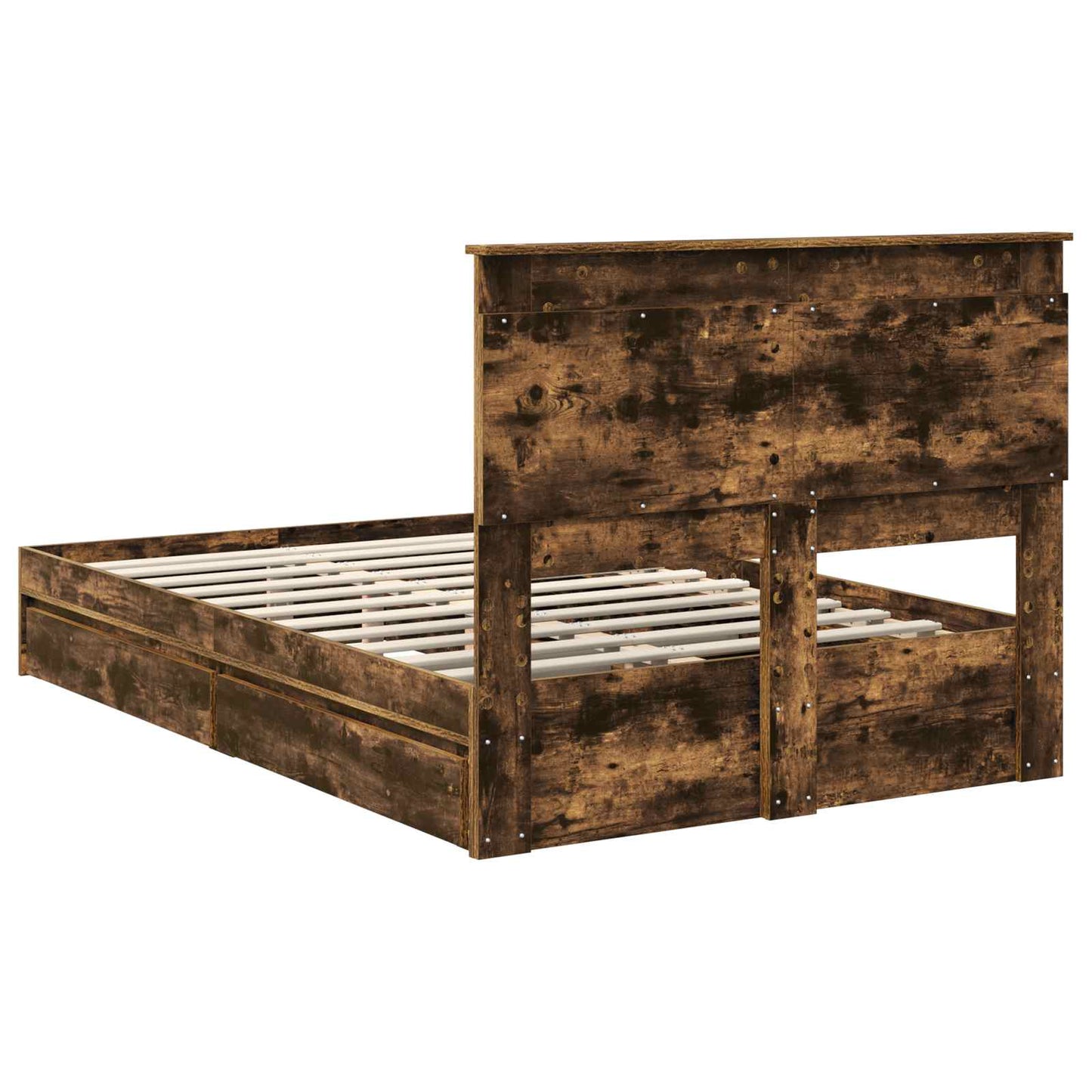 Letto con Contenitore con testiera Rovere fumé 135 x 190 cm | homemem39