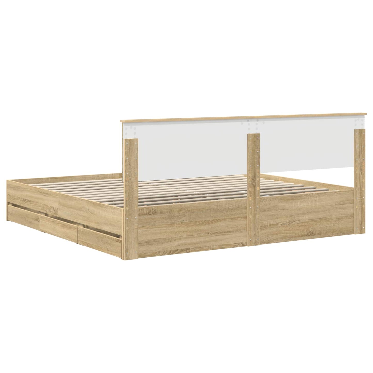 Struttura del letto con cassetto Rovere Sonoma 200 x 200 cm