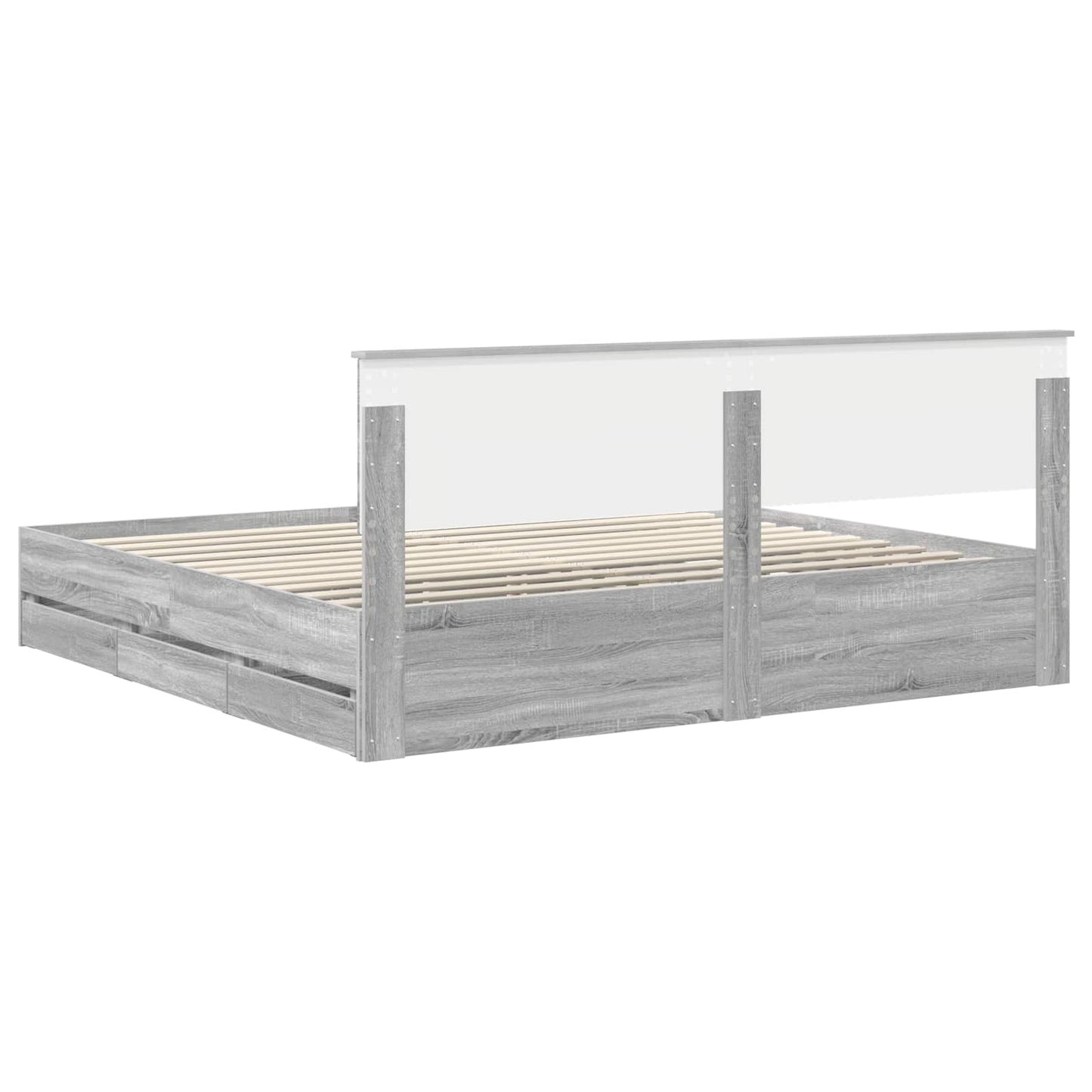 Struttura del letto con cassetto Grigio Sonoma 200 x 200 cm