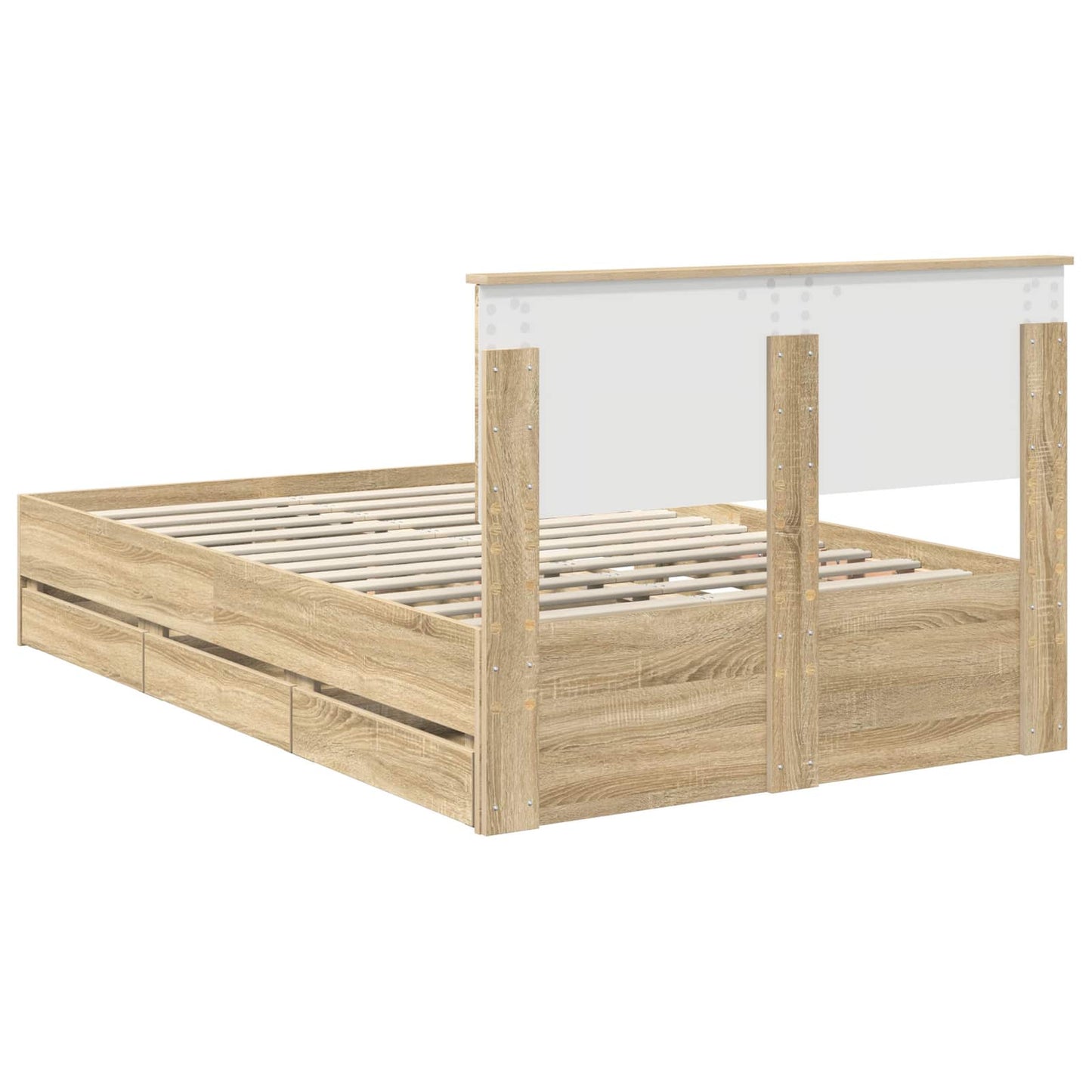 Struttura del letto con cassetto Rovere Sonoma 120 x 190 cm - homemem39