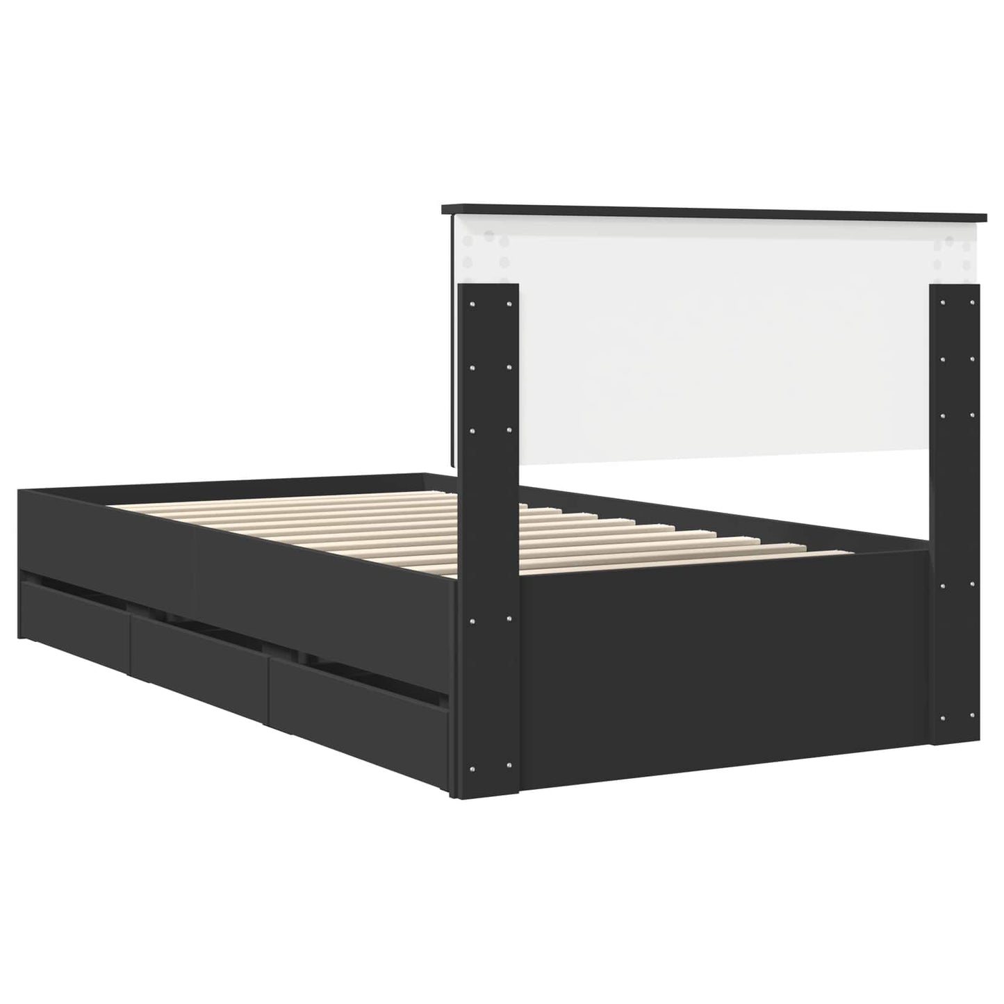 Struttura del letto Nero 100 x 200 cm Legno Ingegnerizzato