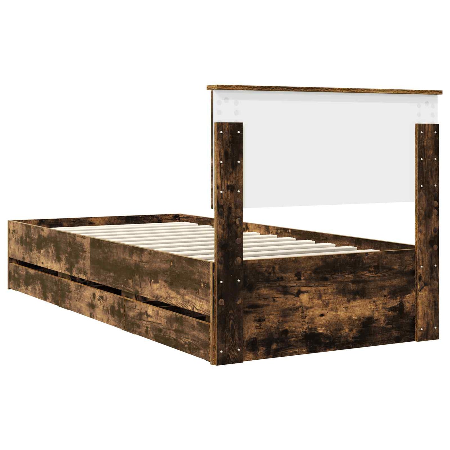 Struttura del letto con cassetto Rovere fumé 90 x 190 cm