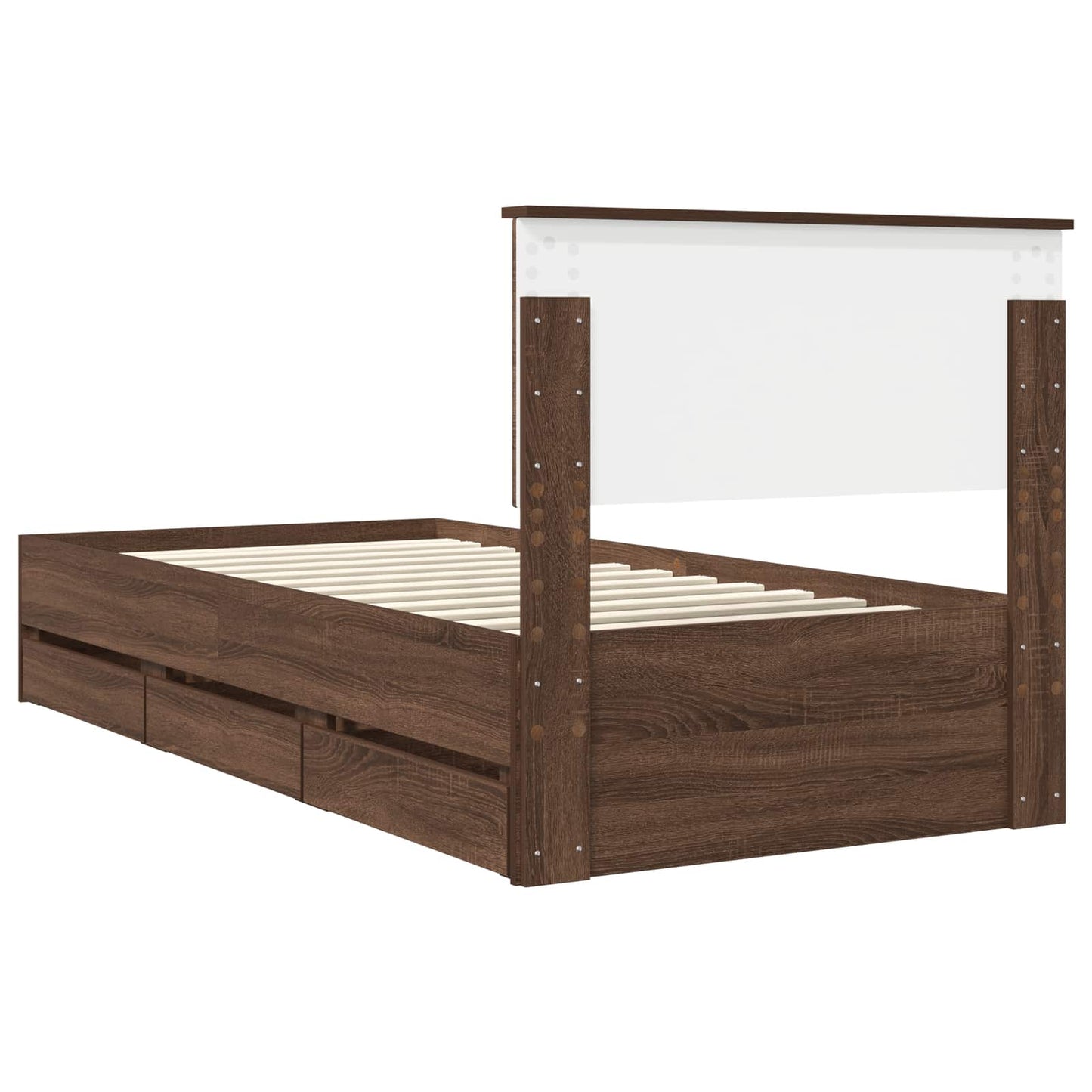 Struttura del letto con cassetto Rovere Marrone 90 x 190 cm | homemem39