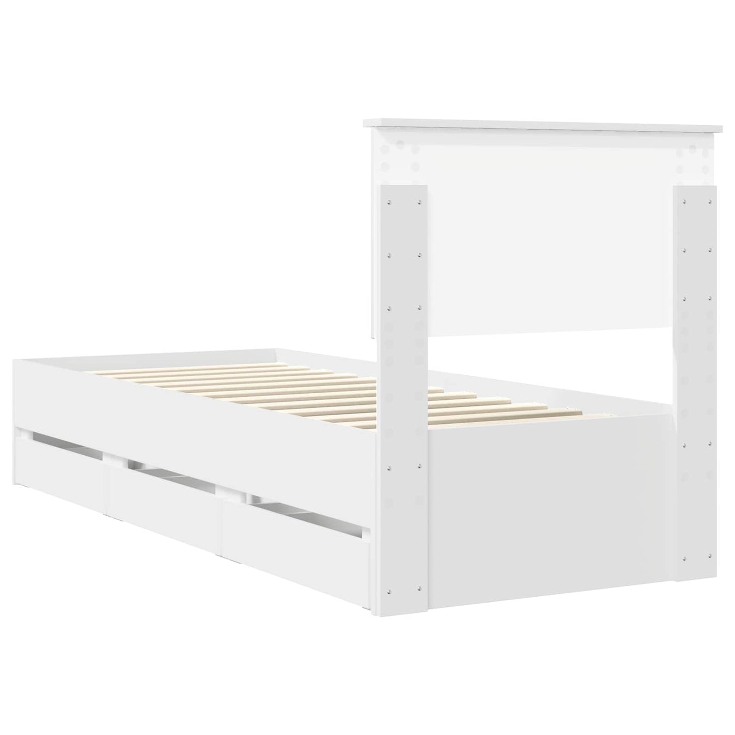 Struttura del letto Bianco 75 x 190 cm Legno Ingegnerizzato | homemem39