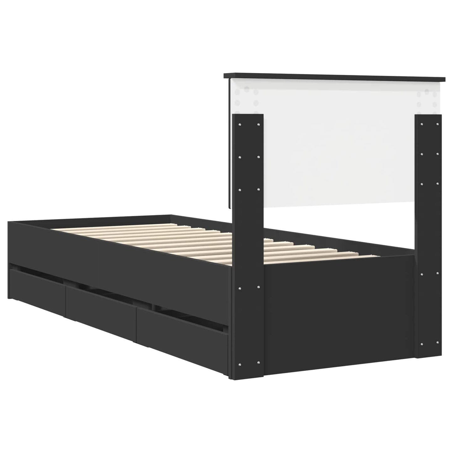 Struttura del letto Nero 75 x 190 cm Legno Ingegnerizzato