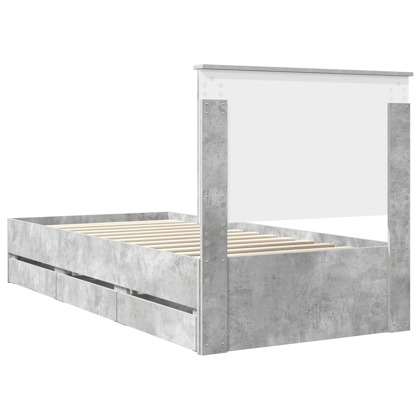 Struttura del letto con cassetto Grigio cemento 90 x 190 cm | homemem39