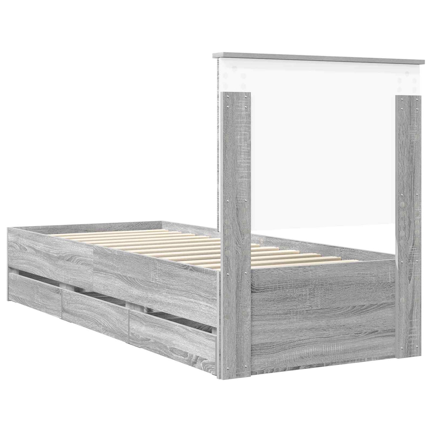 Struttura del letto con cassetto Grigio Sonoma 75 x 190 cm | homemem39