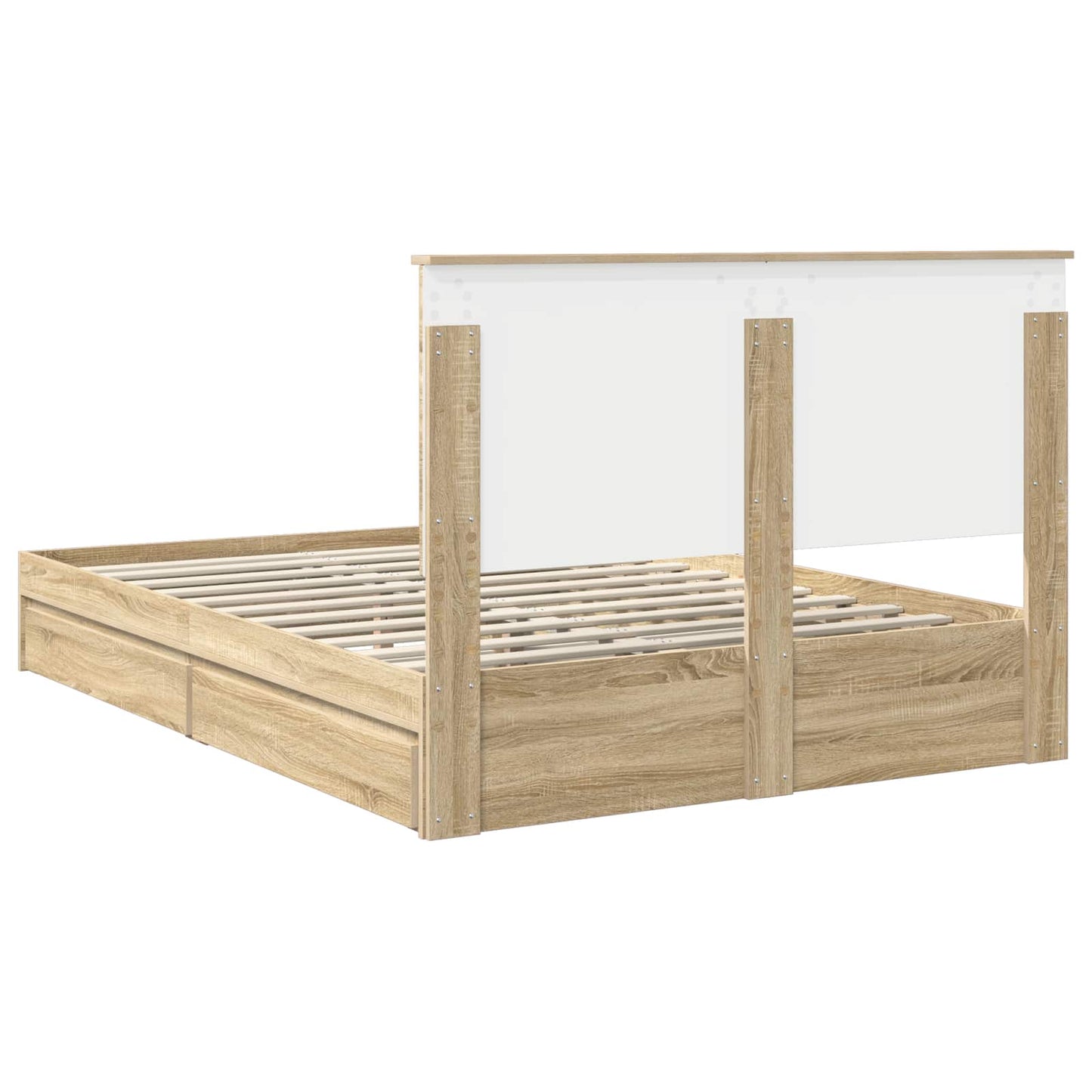 Letto con Contenitore con testiera Rovere Sonoma 140 x 190 cm | homemem39