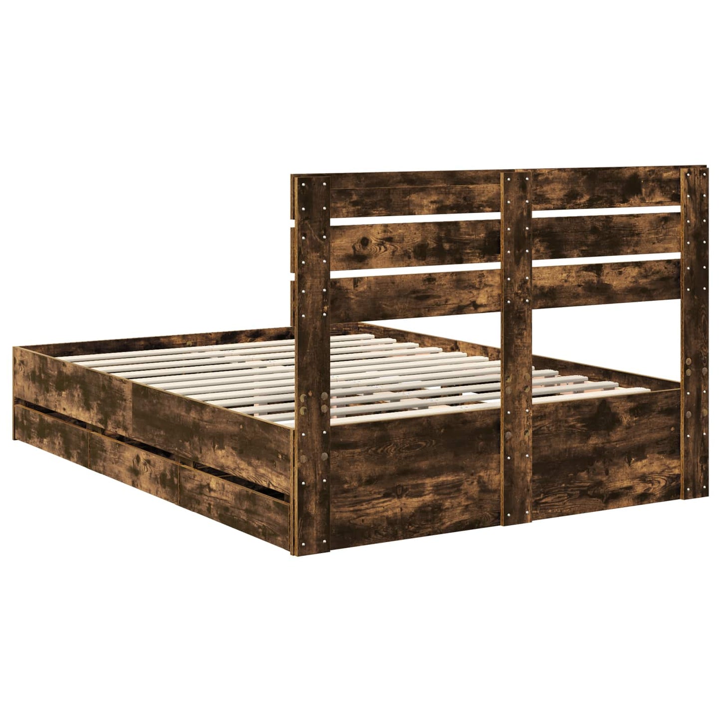 Struttura del letto con cassetto Rovere fumé 150 x 200 cm | homemem39