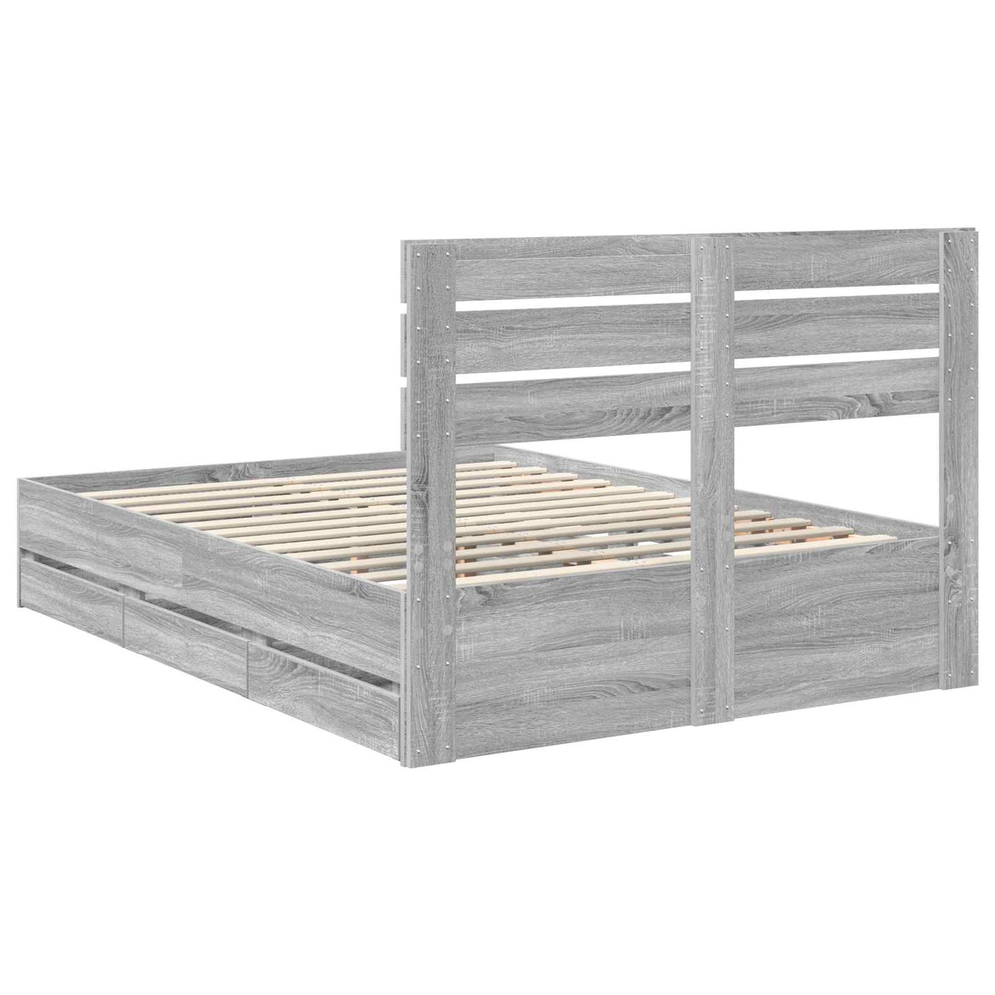 Struttura del letto con cassetto Grigio Sonoma 140 x 200 cm - homemem39