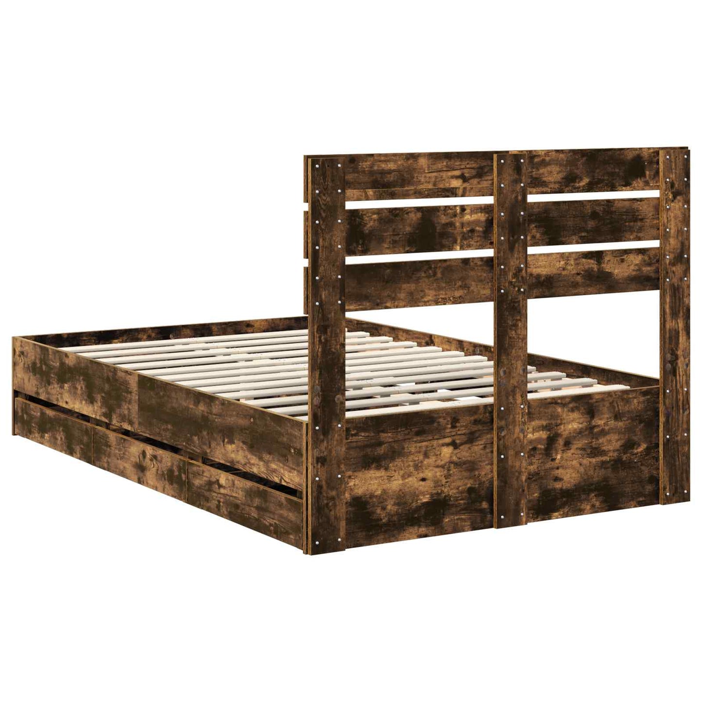 Struttura del letto con cassetto Rovere fumé 135 x 190 cm | homemem39