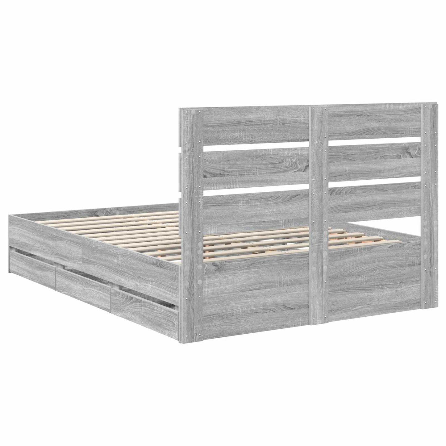 Struttura del letto con cassetto Grigio Sonoma 140 x 200 cm - homemem39